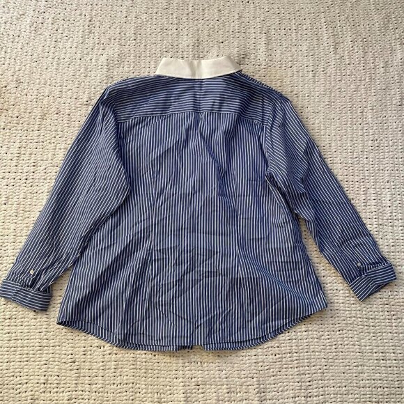 Ralph Lauren Blue Striped Button Down Shirt - Size 1X - Picture 3 of 3